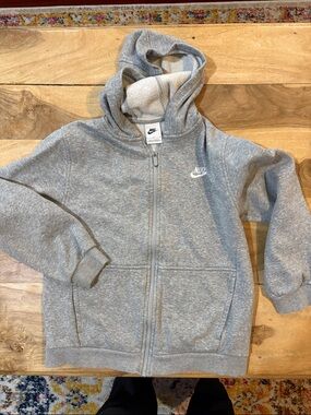 Nike Light Gray Kids Full-Zip Hoodie